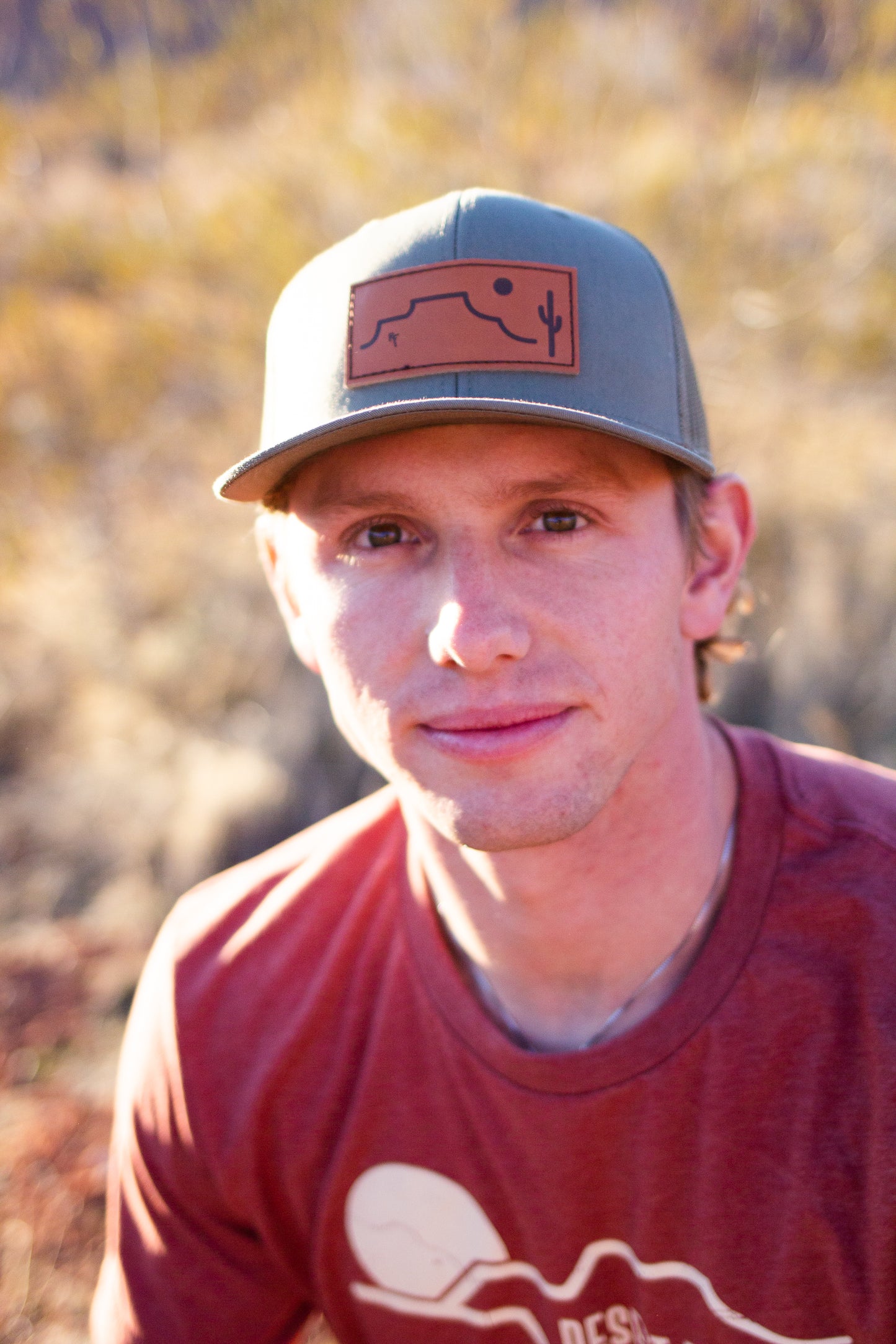 Desert Sands Green Leather Patch Hat