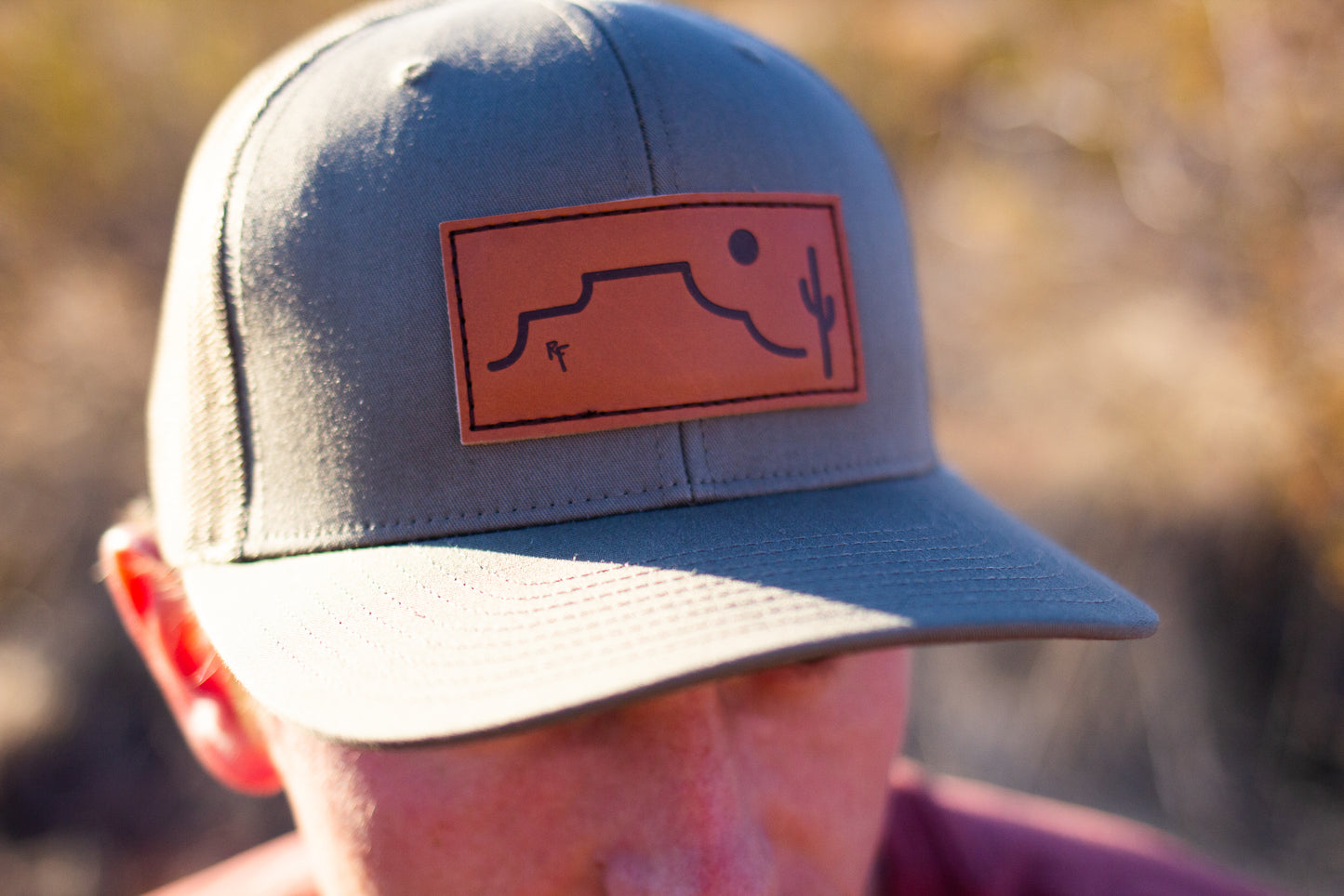 Desert Sands Green Leather Patch Hat