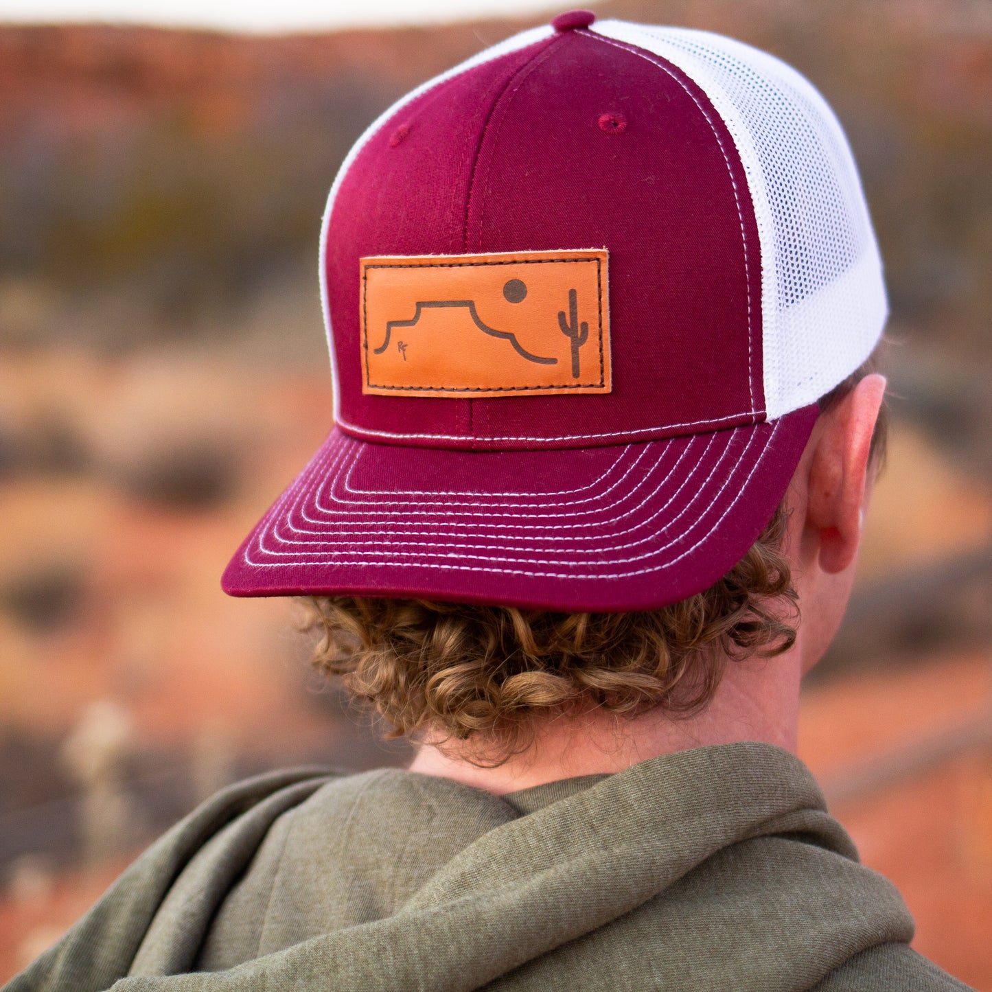 Desert Sands Red Leather Patch Hat