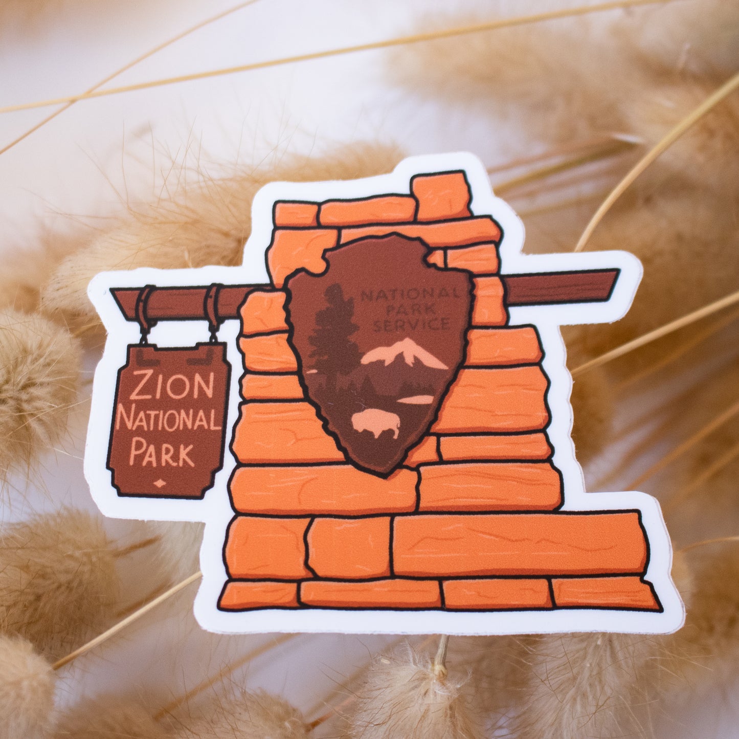 Zion National Park Entrance Sign Sticker