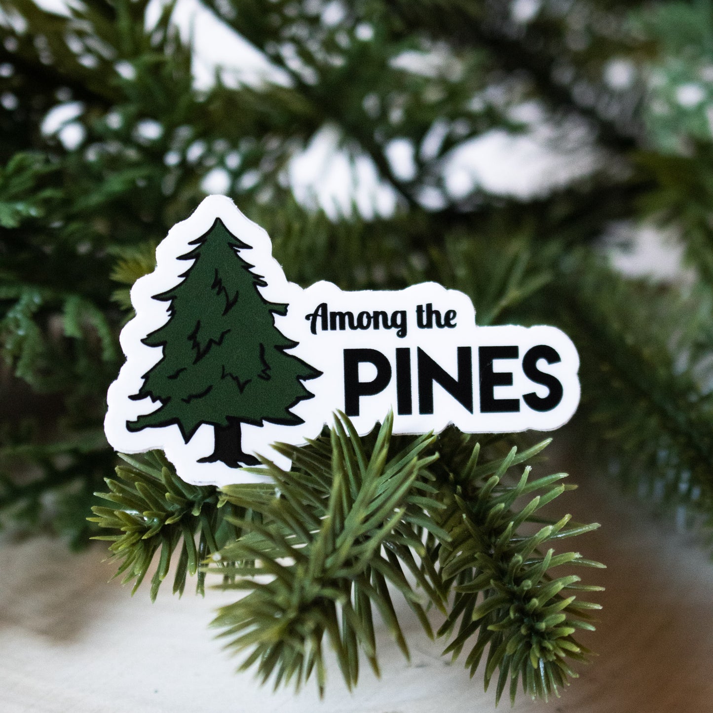 Pine tree mountain decal