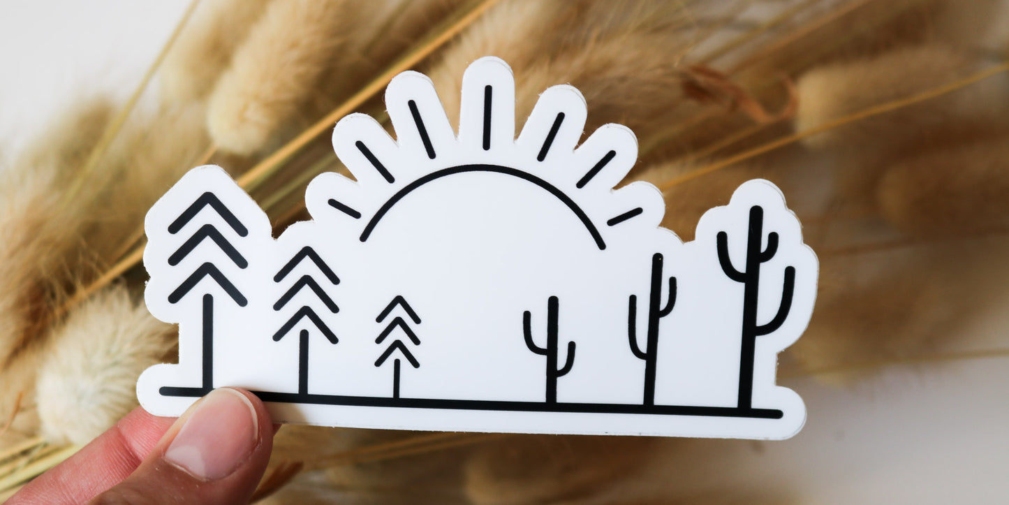 Cactus Pine Sunrise Sticker