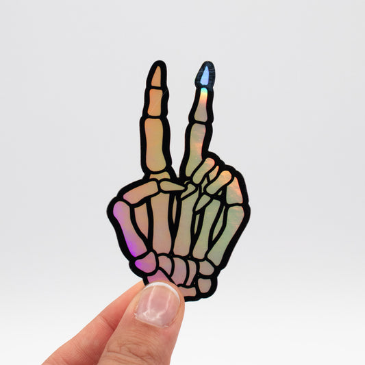 Skeleton Peace Sign Sticker