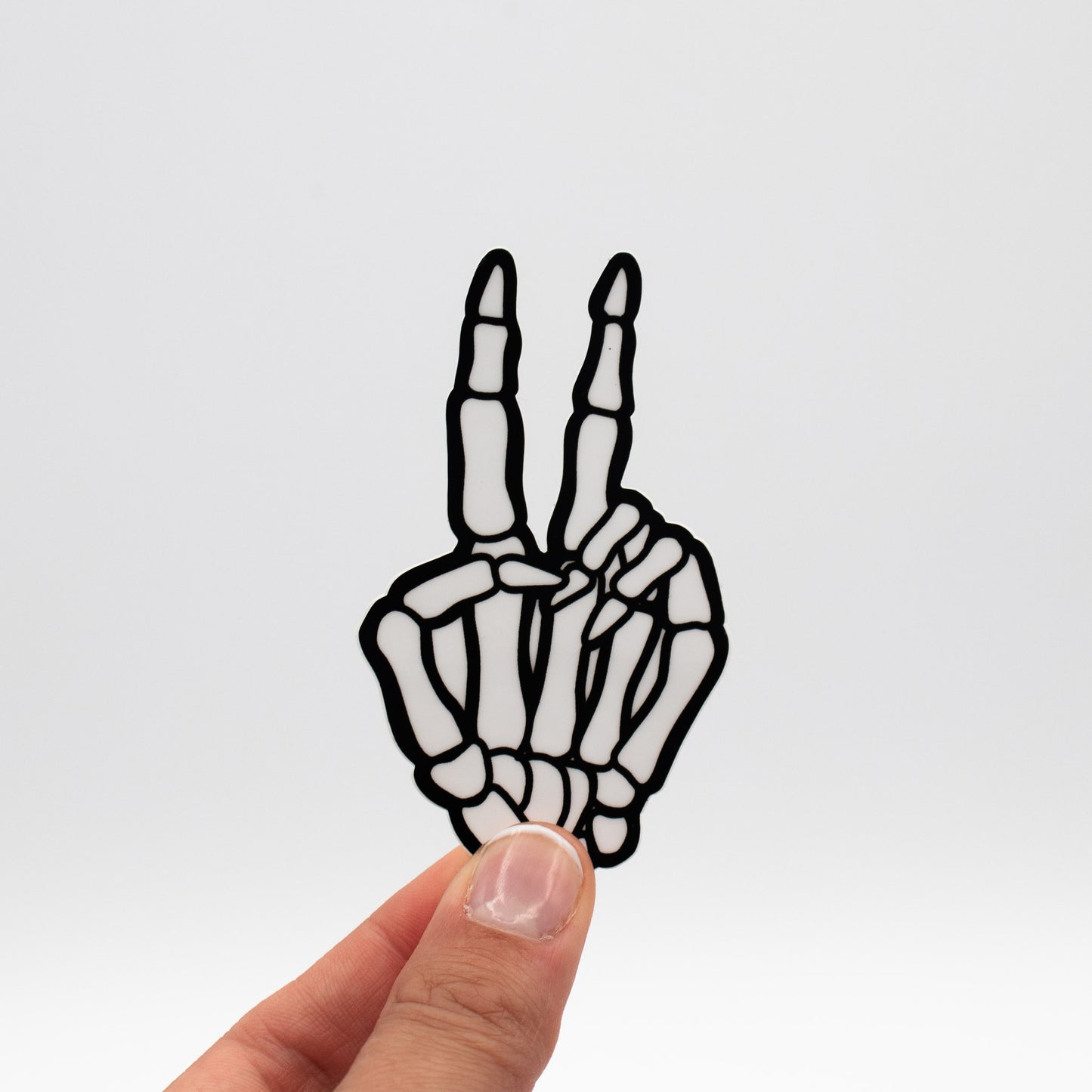 Skeleton Peace Sign Sticker