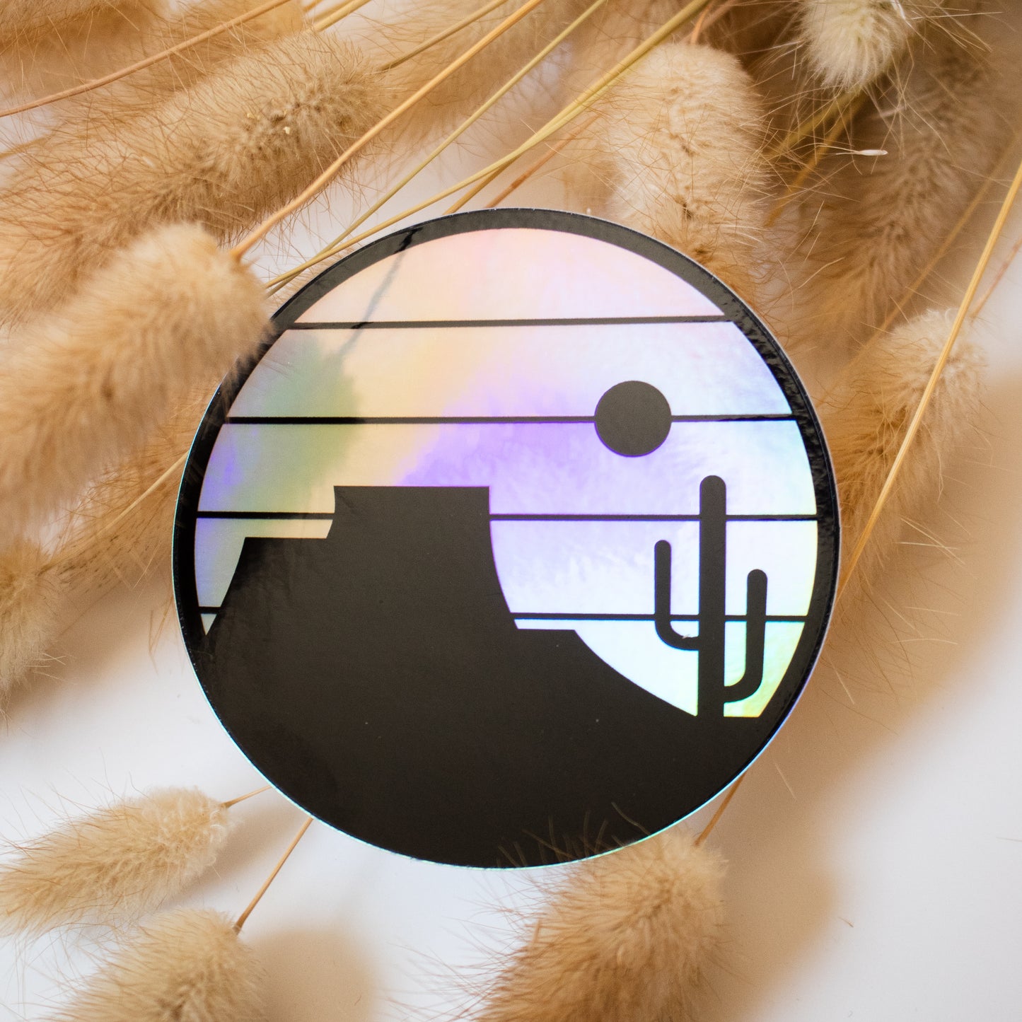 Desert Circle Holographic Sticker