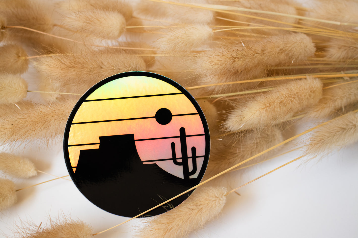 Desert Circle Holographic Sticker